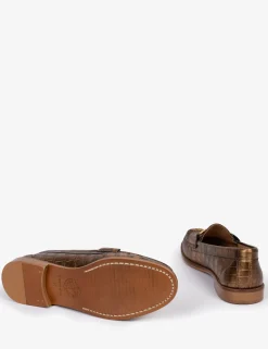 Penelope Chilvers Ayr Metallic Croc Loafer