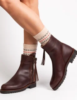Penelope Chilvers Cropped Wool-Lined Tassel Boot