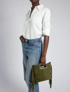 Penelope Chilvers Fringe Handy Suede Bag