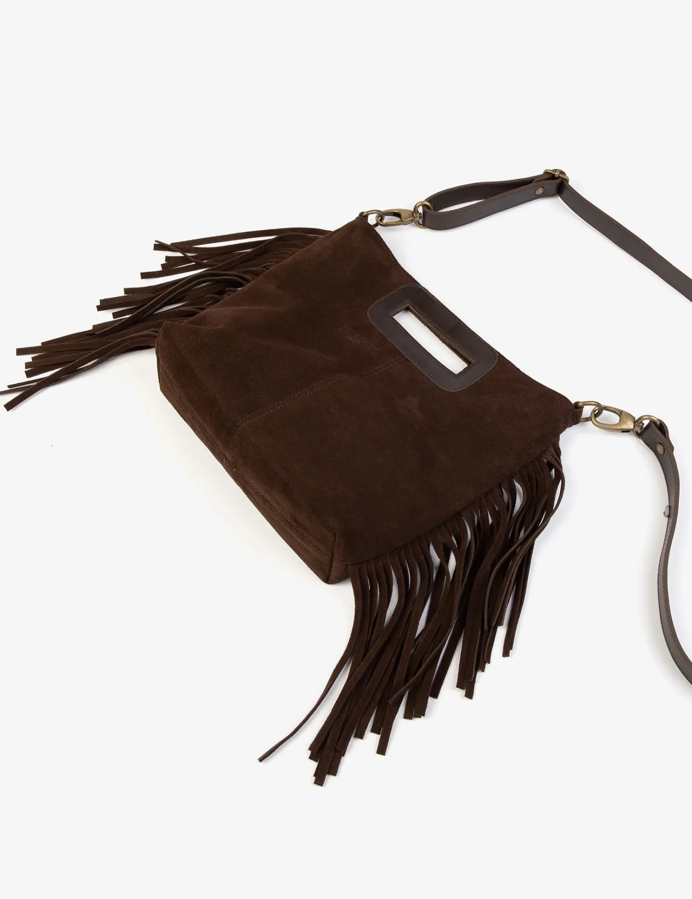 Penelope Chilvers Fringe Handy Suede Bag