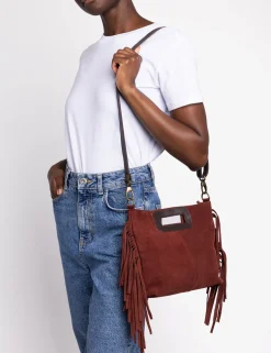 Penelope Chilvers Fringe Handy Suede Bag