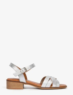 Penelope Chilvers Heeled Shepherdess Metallic Leather Sandal