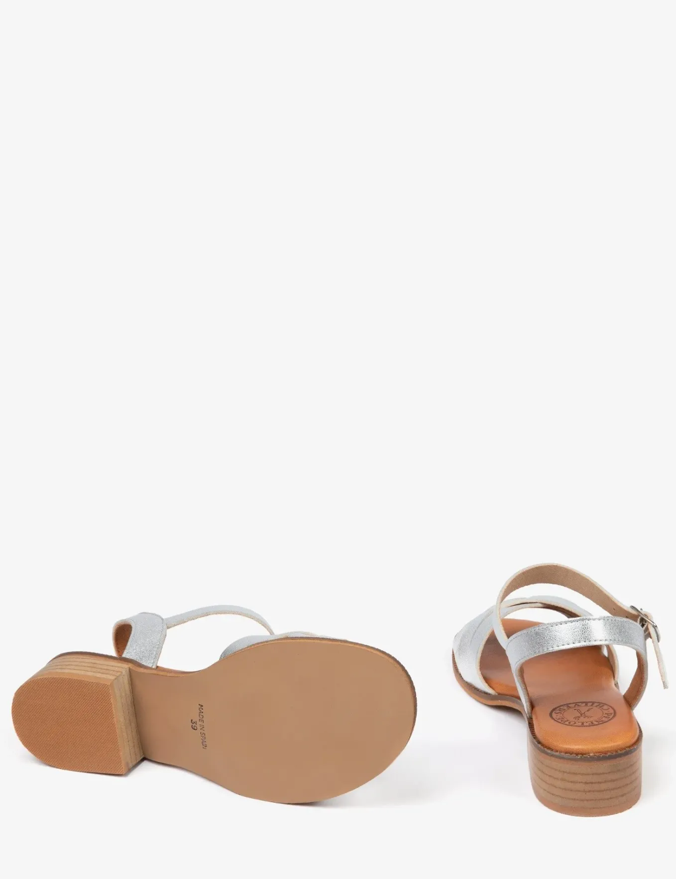 Penelope Chilvers Heeled Shepherdess Metallic Leather Sandal