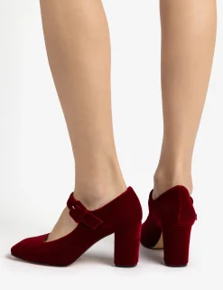 Penelope Chilvers High Mary Jane Velvet Shoe
