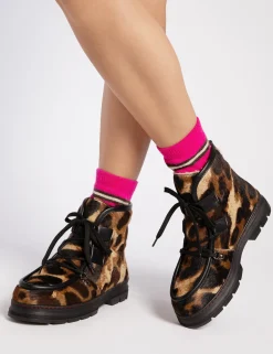 Penelope Chilvers Incredible Tortoiseshell Shearling-Lined Boot