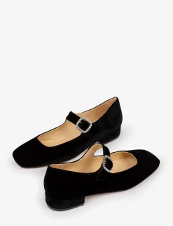 Penelope Chilvers Low Mary Jane Diamante Velvet Shoe
