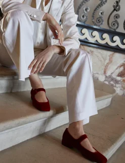Penelope Chilvers Low Mary Jane Velvet Shoe