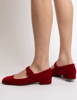 Penelope Chilvers Low Mary Jane Velvet Shoe