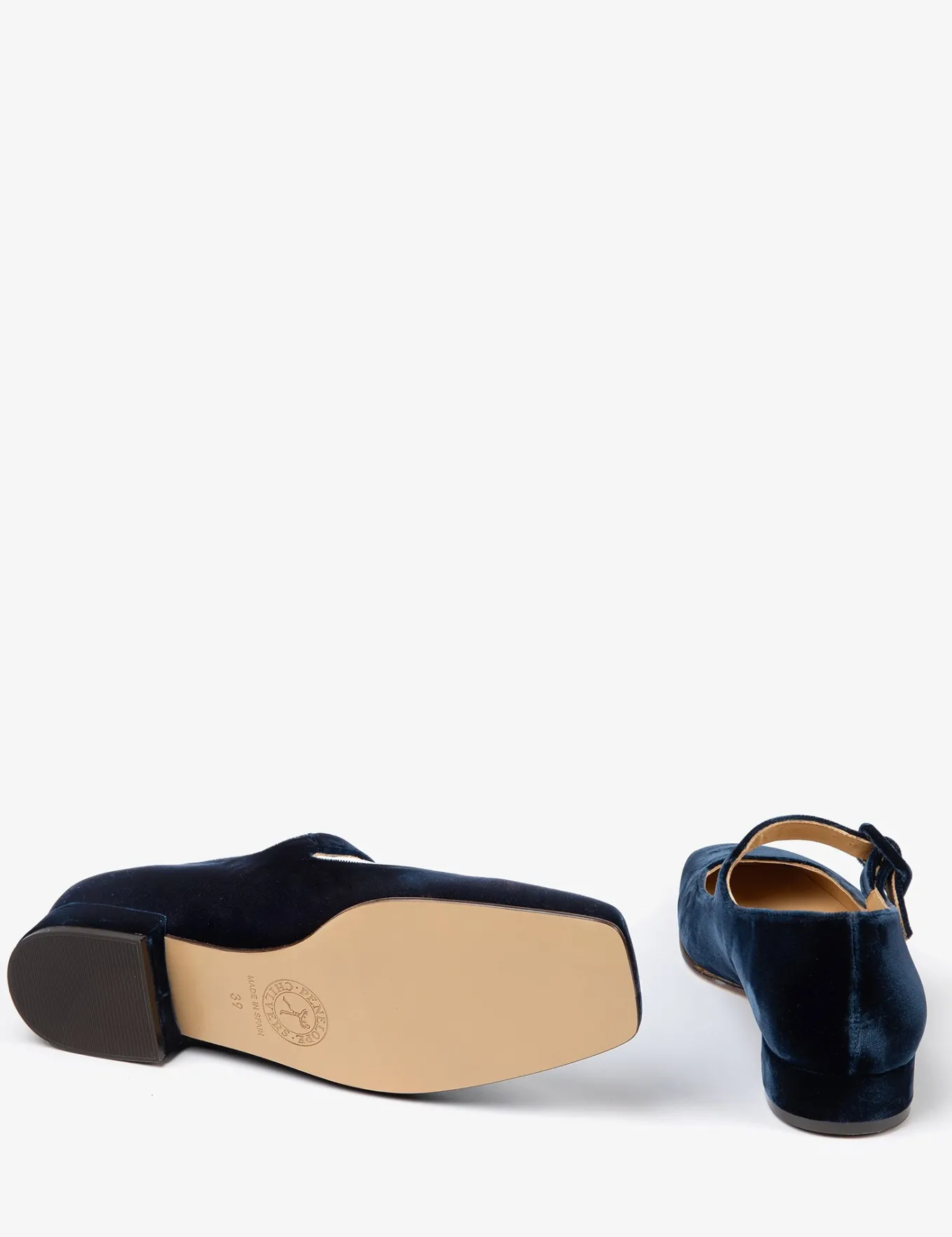 Penelope Chilvers Low Mary Jane Velvet Shoe