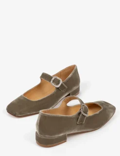 Penelope Chilvers Low Mary Jane Velvet Shoe