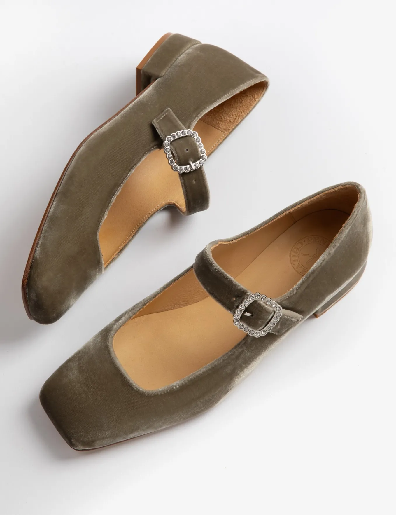 Penelope Chilvers Low Mary Jane Velvet Shoe