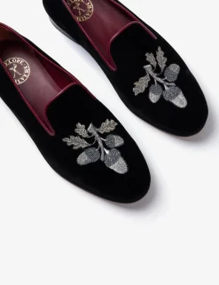 Penelope Chilvers Mens Dandy Velvet Acorn Slipper