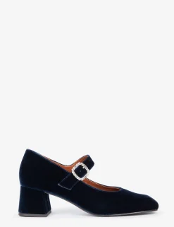 Penelope Chilvers Mid Mary Jane Diamante Velvet Shoe