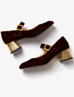 Penelope Chilvers Mid Mary Jane Velvet Shoe