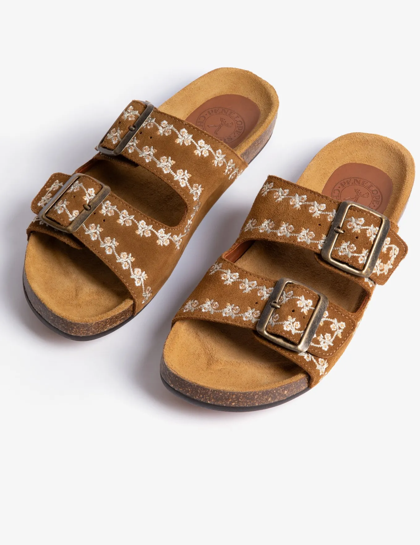Penelope Chilvers Pool Suede Embroidery Slide